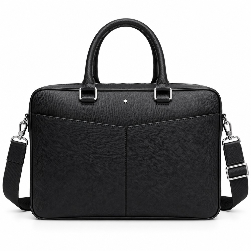 Luxury Bags Tote - 高級感あふれるメンズビジネスブリーフケース。高品質なレザーを使用し、ノートパソコンが入るサイズ。上部ハンドル付きで、オフィスや普段使いに最適な、プロフェッショナルなデザインのショルダーバッグ。