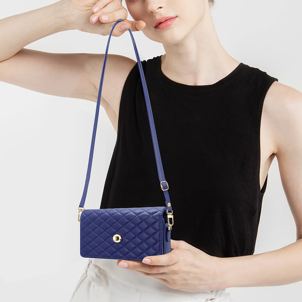 Luxury Bags Leather - 調節可能なクロスボディストラップ付き携帯電話ウォレットバッグ、ユニバーサル高級PUレザー製携帯電話バッグ（iPhone/Samsung/Huawei対応）