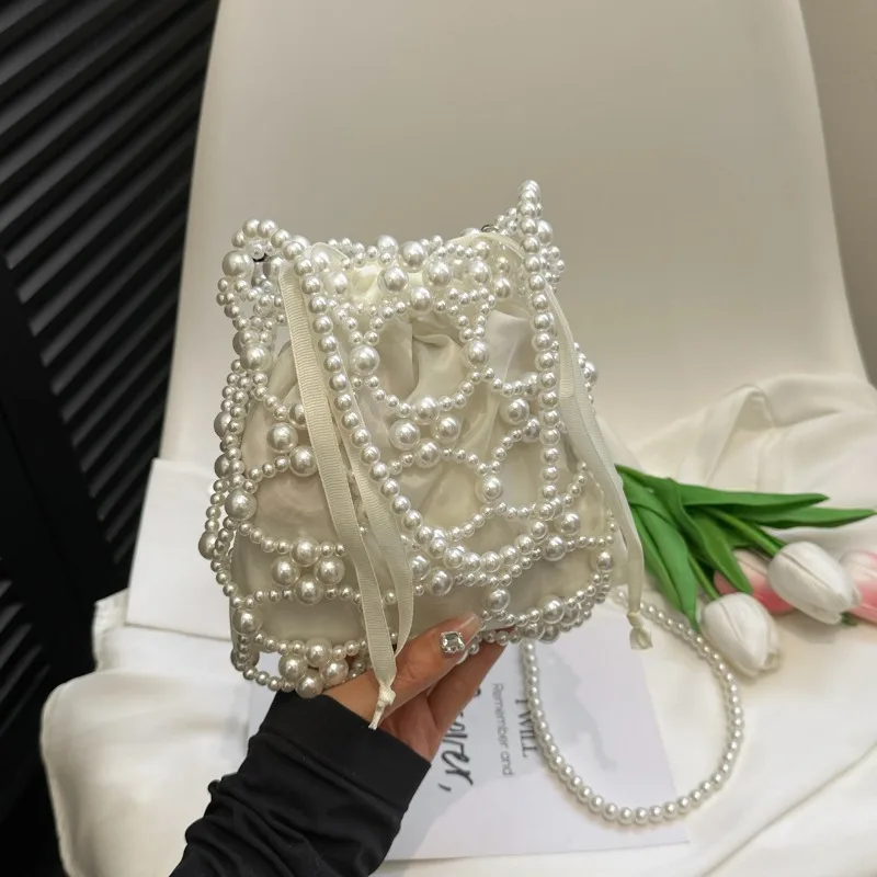 ビーズホワイトバケットショルダーとクロスボディバッグ絶妙な高 - Luxury Bags On Sales のレビューと価格