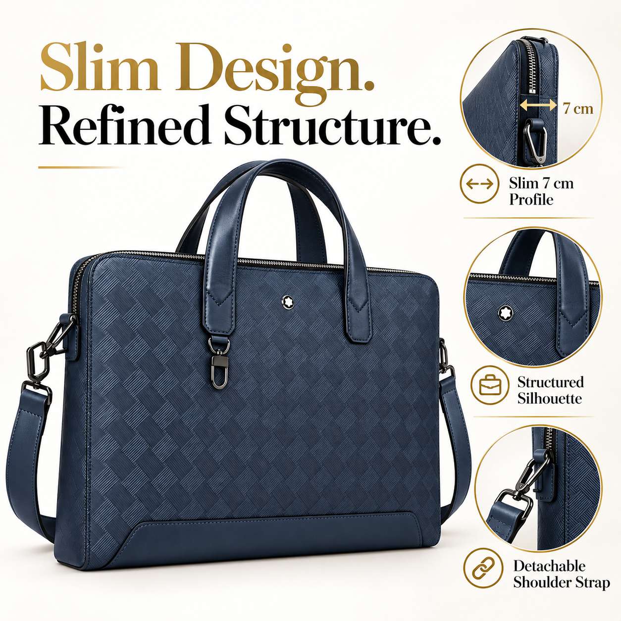 高級感あふれるメンズスリムビジネスブリーフケース。高品質なレ - Luxury Bags Tote のレビューと価格