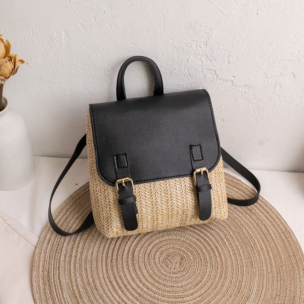 多用途バッグ PU レザーわらバックパックレトロデザインエレ - Luxury Bags Leather のレビューと価格