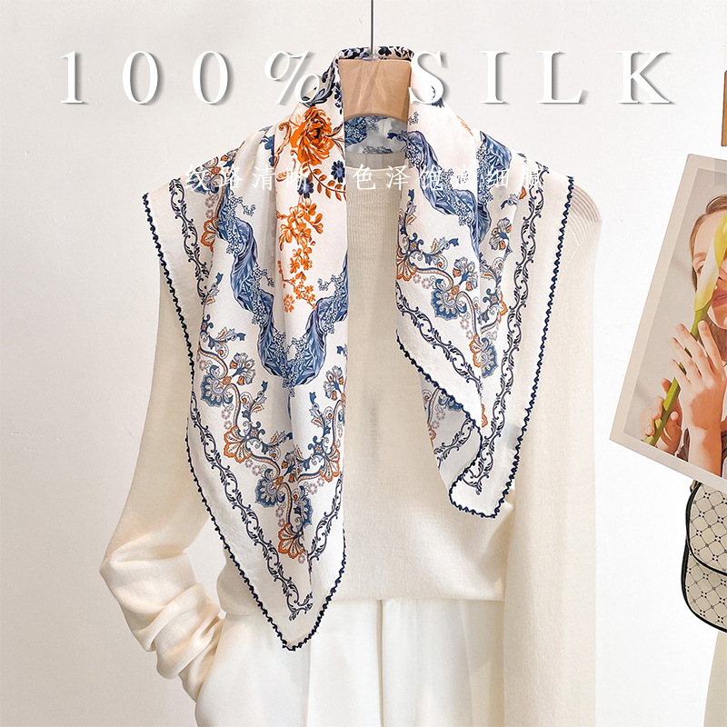 高級100%マルベリーシルクスクエアスカーフ 70cm レト - Luxury Bags China のレビューと価格